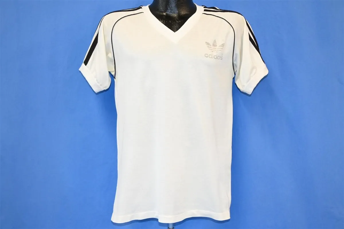 80s Adidas Trefoil Logo Three Stripe Jersey t-shirt Medium