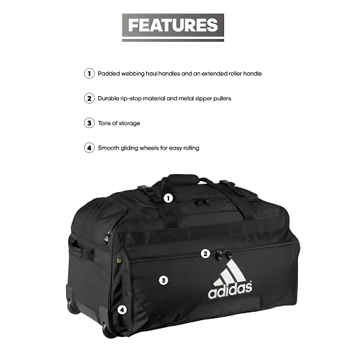adidas unisex-adult Wheel Bag, Black, ONE SIZE