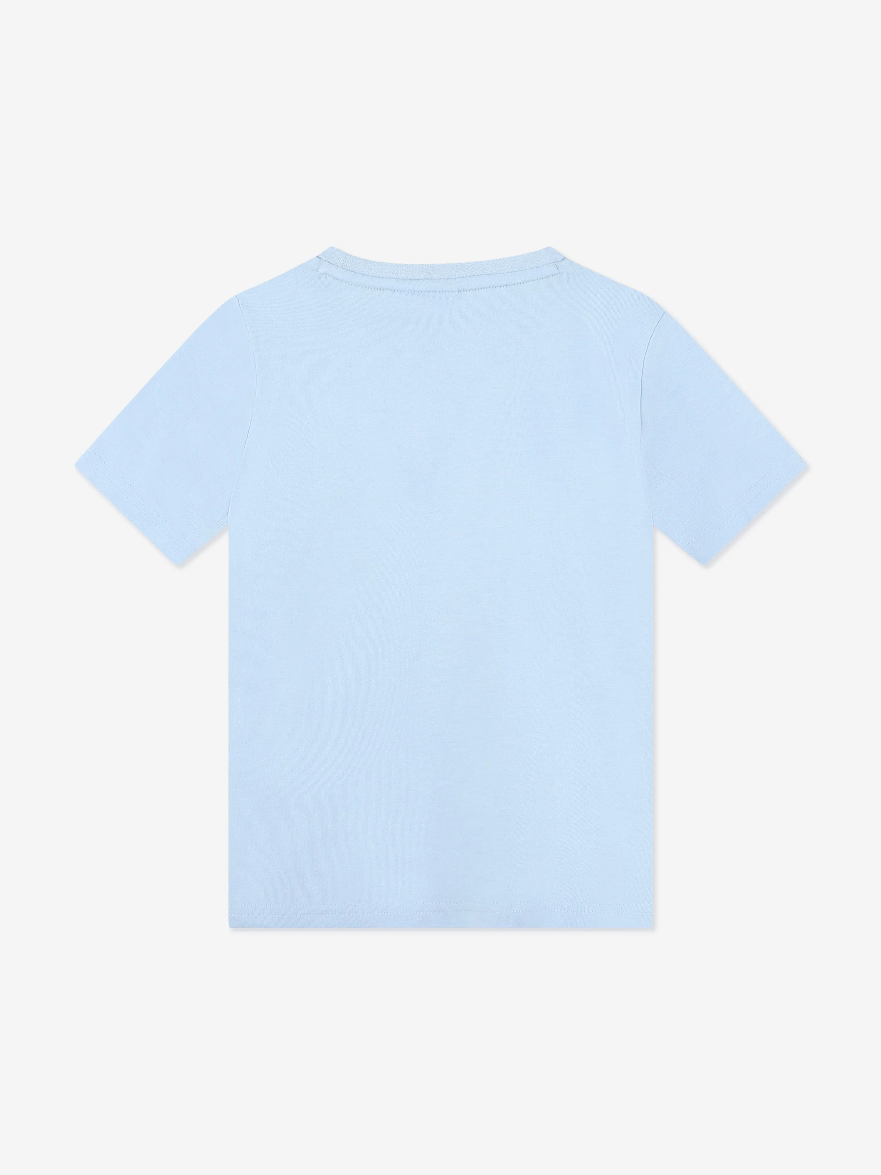 BOSS Boys Multi Logo Print T-Shirt in Blue