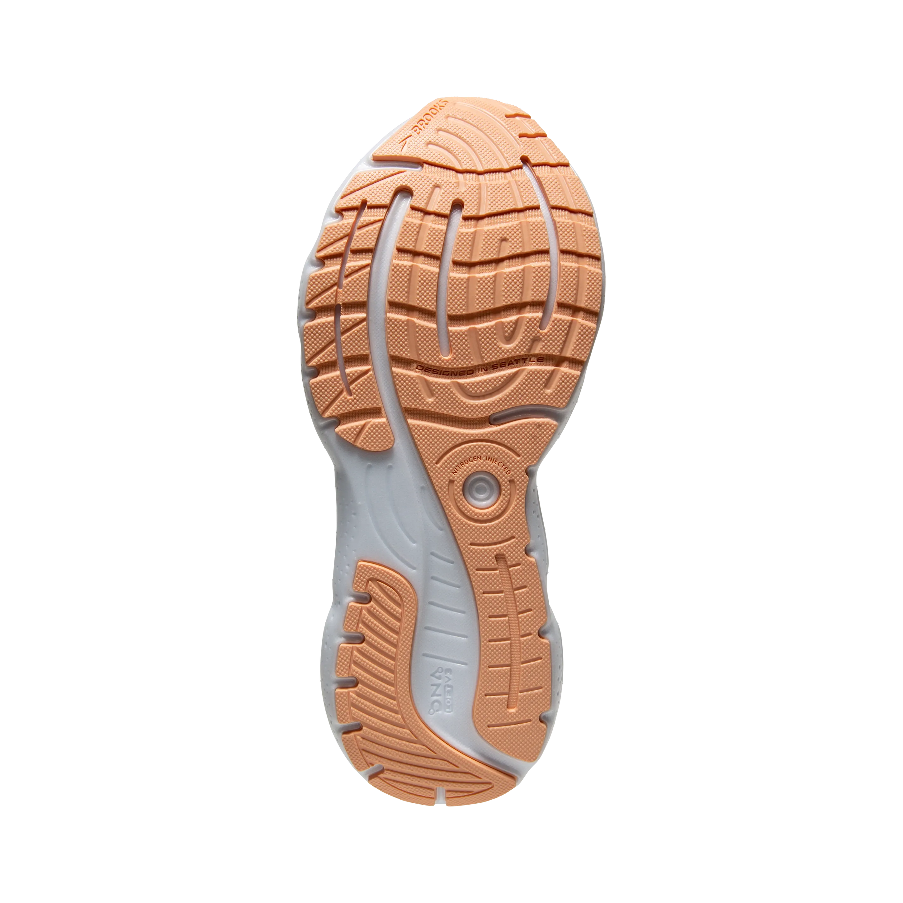 BROOKS LADIES GLYCERIN 20 - WHITE/GRAY/PEACH