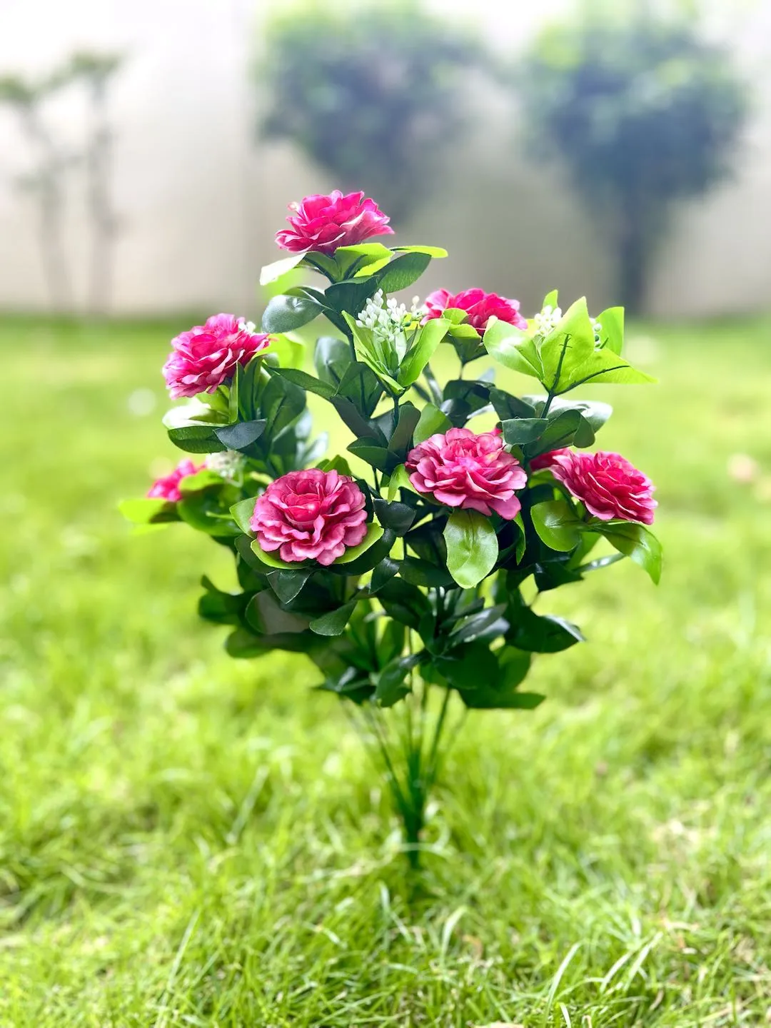 Bulk Exclusive 17" Faux Camellia Bush UV Resistant Flowers for Planter Outdoors Wholesale