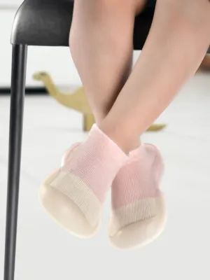 Charming Pink Solid Shoe Socks- Perfect Blend of Comfort and Safety for Toddlers