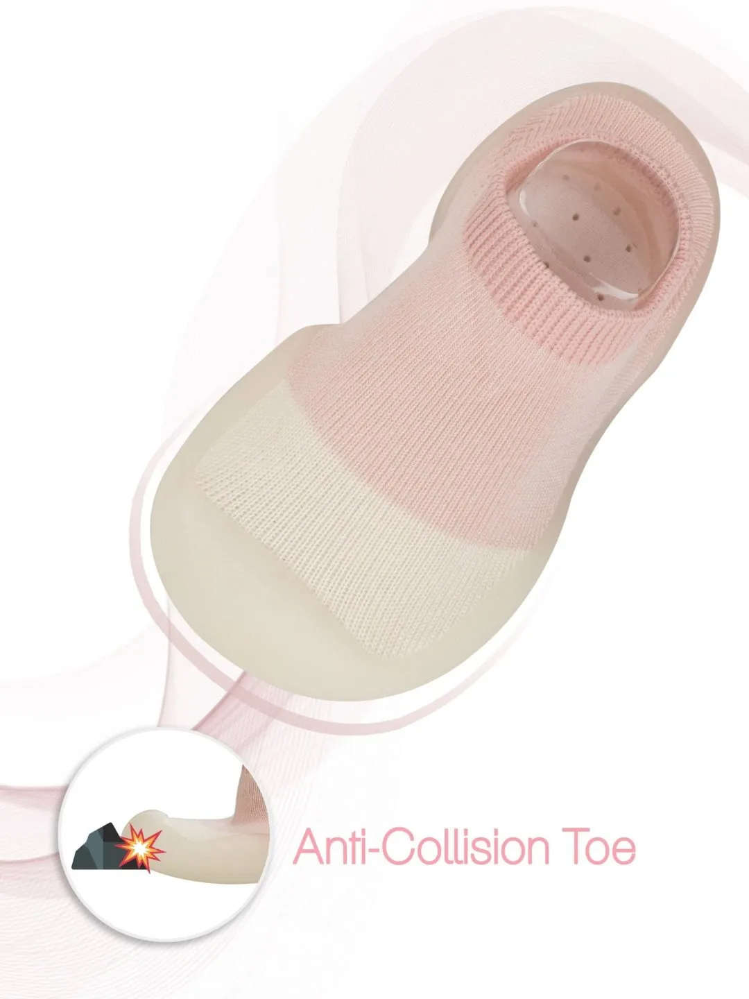 Charming Pink Solid Shoe Socks- Perfect Blend of Comfort and Safety for Toddlers