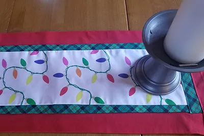 Christmas Light Strings Table Runner