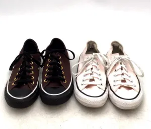 Converse Women's Chuck Taylor All Star Brown Pink Athletic Shoes - Sz 7 Lot Of 2