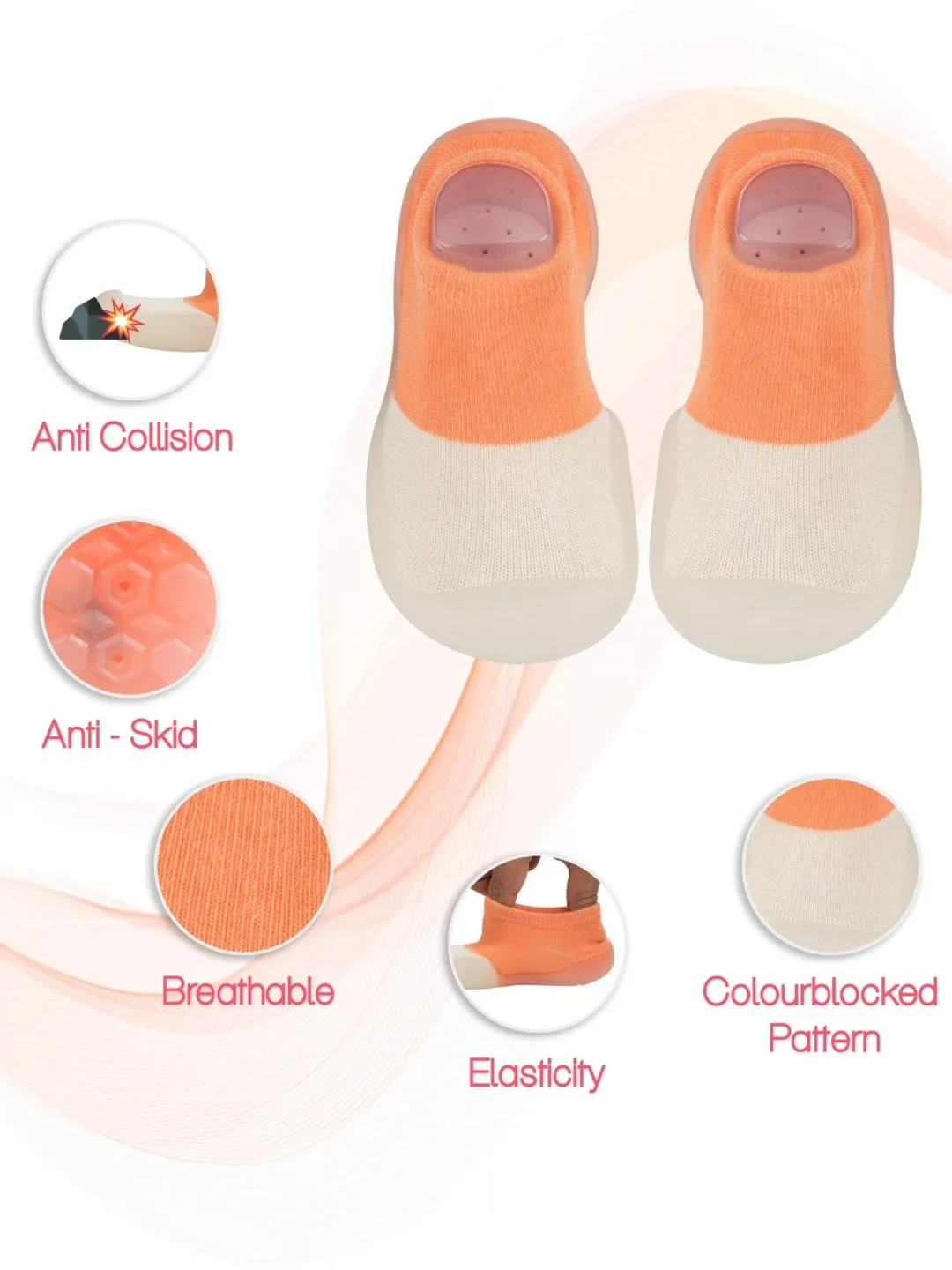 Cozy Cutie Orange Shoe Socks- Perfect First Steps in Style
