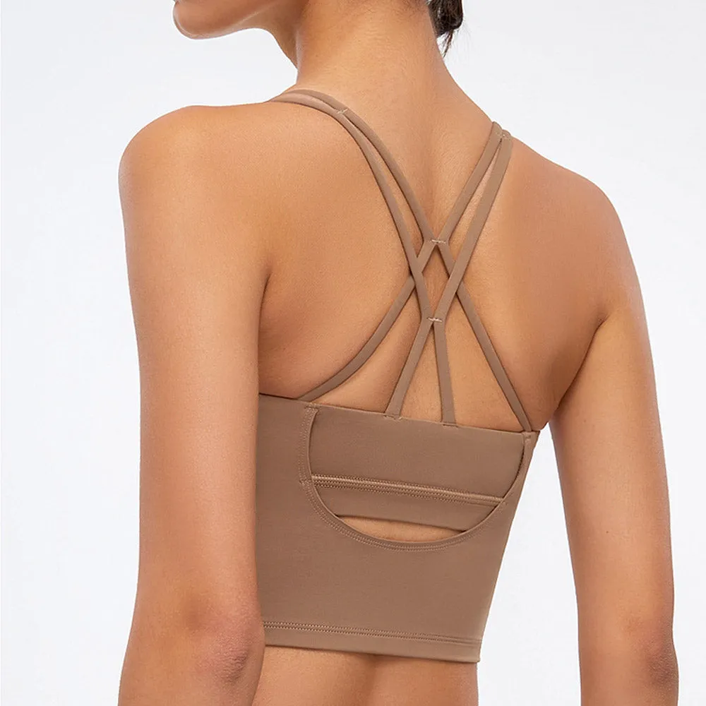 Criss Cross Stretchy Cropped Tank Top