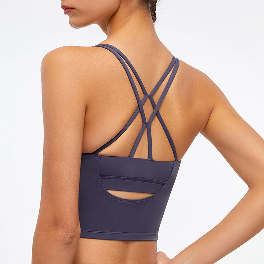 Criss Cross Stretchy Cropped Tank Top