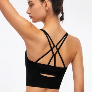Criss Cross Stretchy Cropped Tank Top