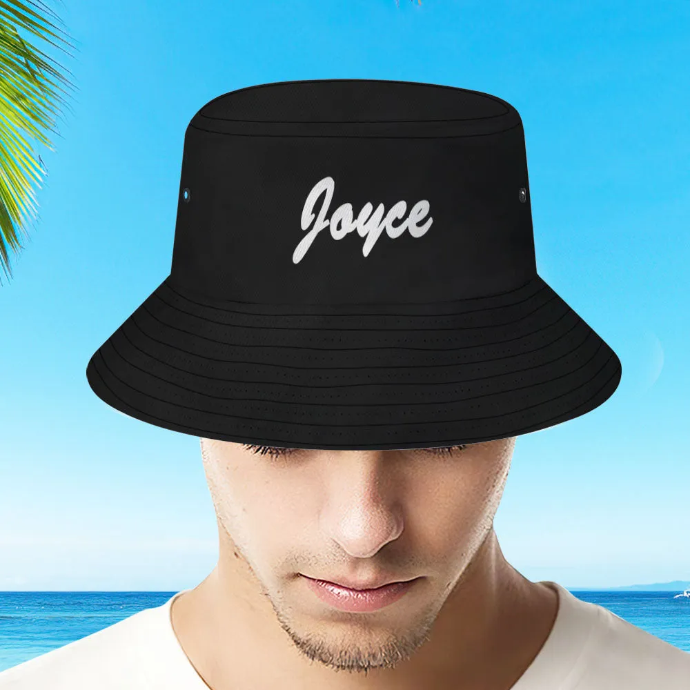 Custom Bucket Hat Unisex Bucket Hat with Text Personalised Wide Brim Outdoor Summer Cap Hiking Beach Sports Hats Gift for Lover Red