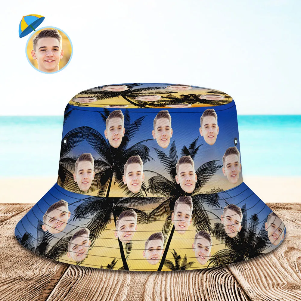 Custom Leaves Hawaiian Fisherman Hat Bucket Hat Beach Sports Hat