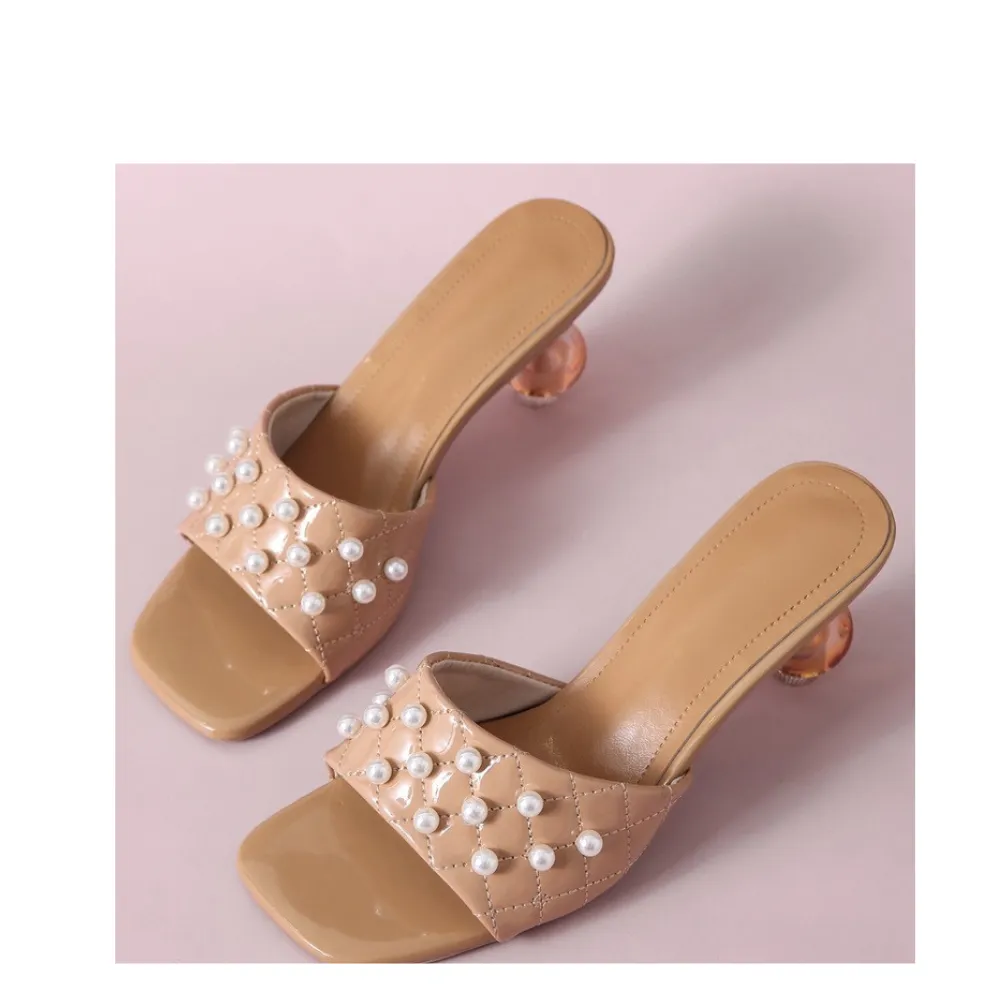 Fashion Plaid Pearl Sandals