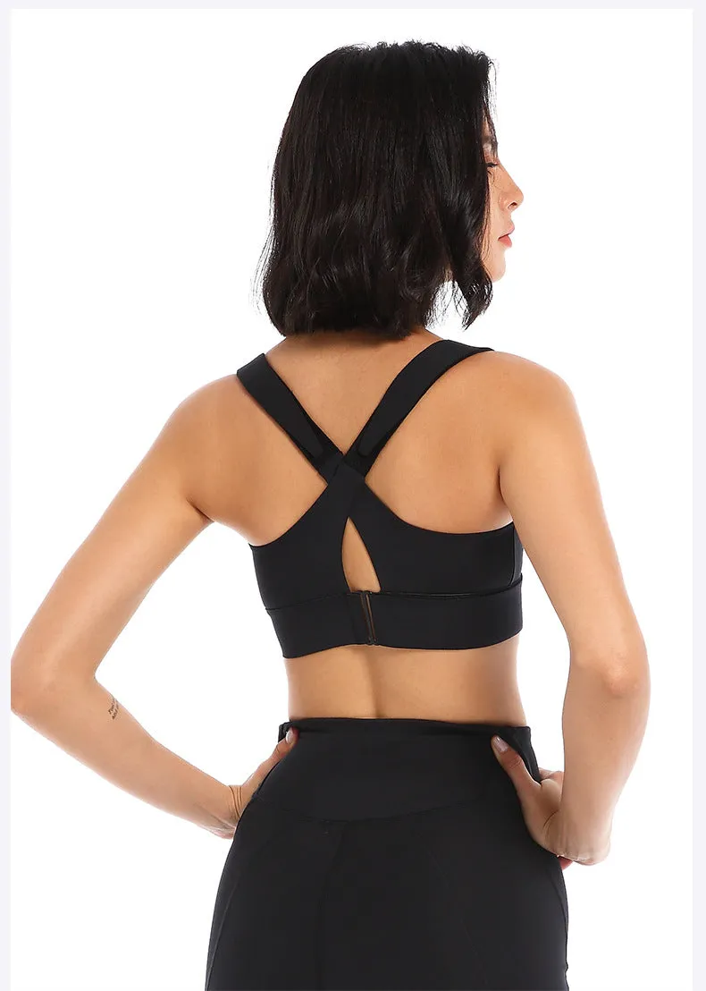 Front Zipper Sports Bra Gym Plus Size 5XL Velcro Adjustable Fitness Yoga Shockproof High Support All-in-one Bras Top