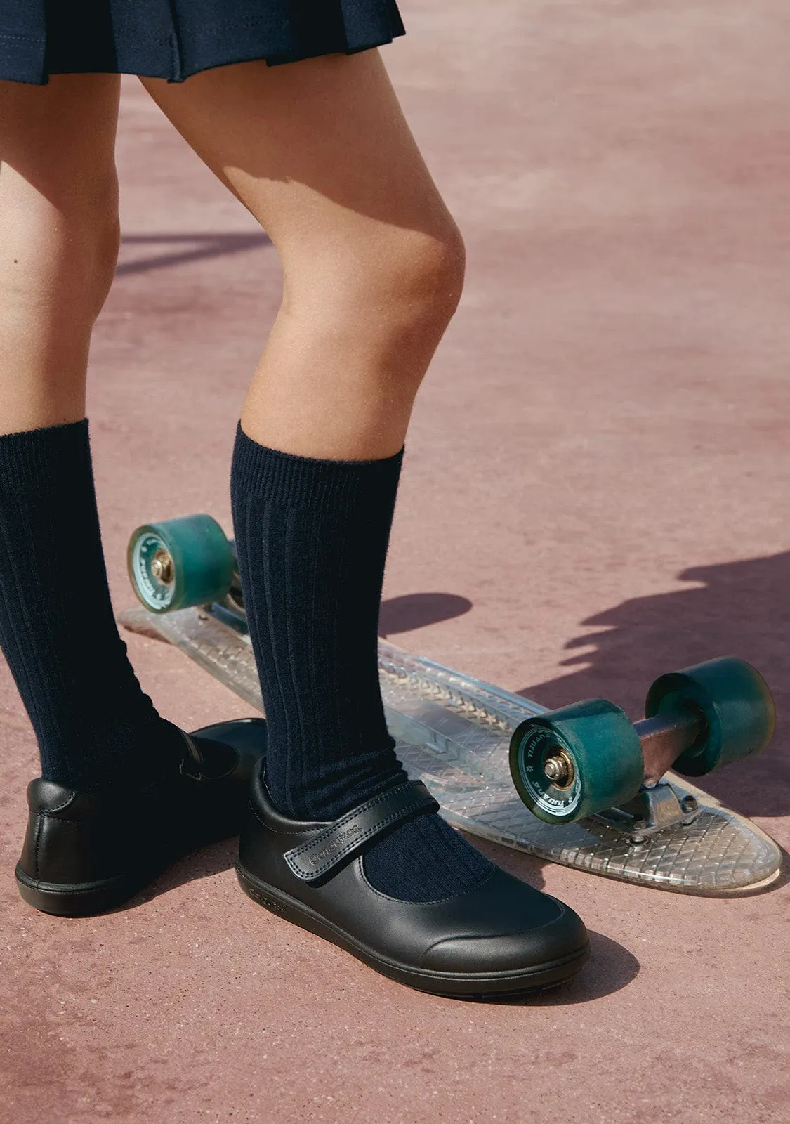 Girl's Navy Indestructibles School Shoes