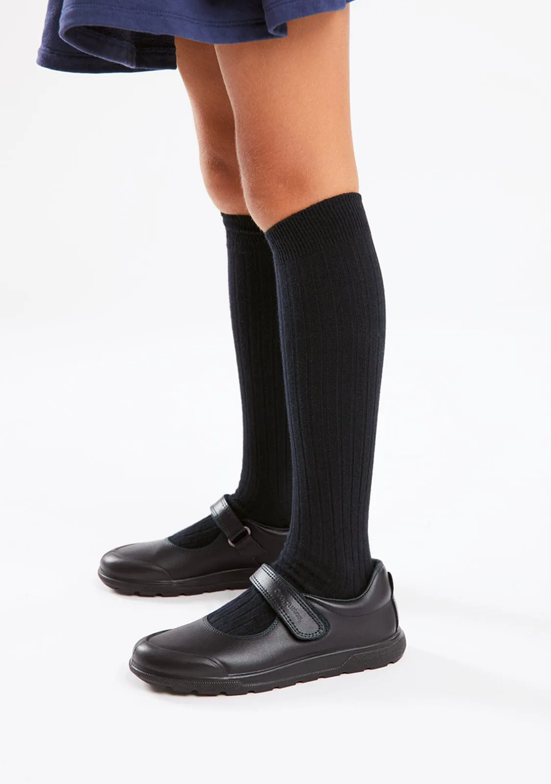 Girl's Navy Indestructibles School Shoes