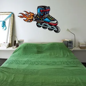 Hockey Flaming Shoes Wall Decal - Vinyl Car Sticker - Uscolor008