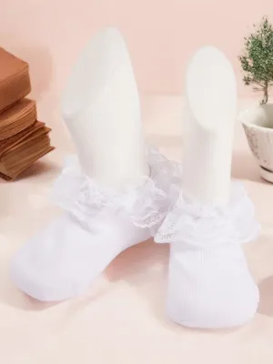 Lace Frill Socks - Pristine White