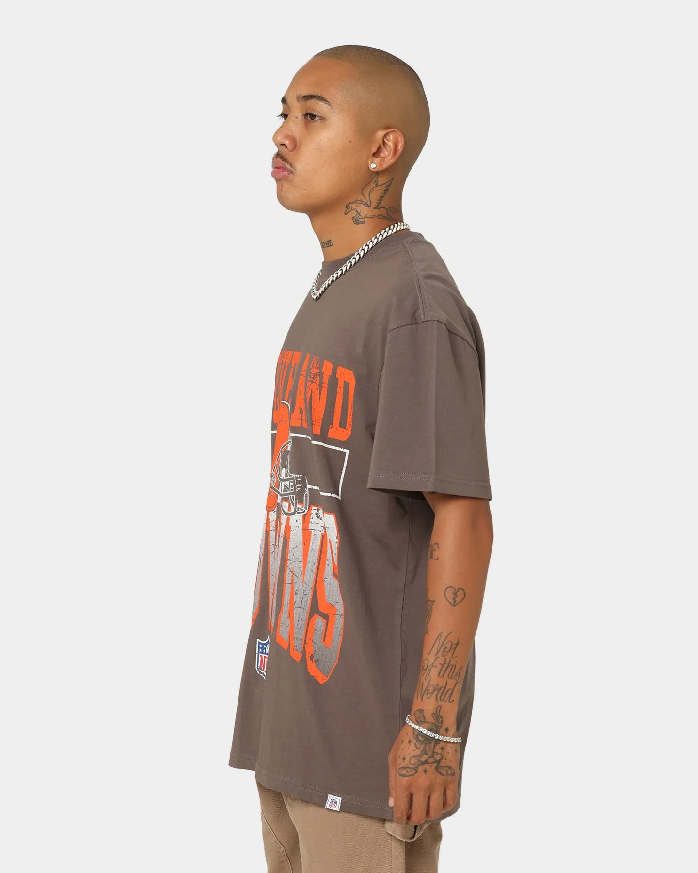 Majestic Athletic Cleveland Browns Vintage Sports Graphic T-ShirtFaded Brown