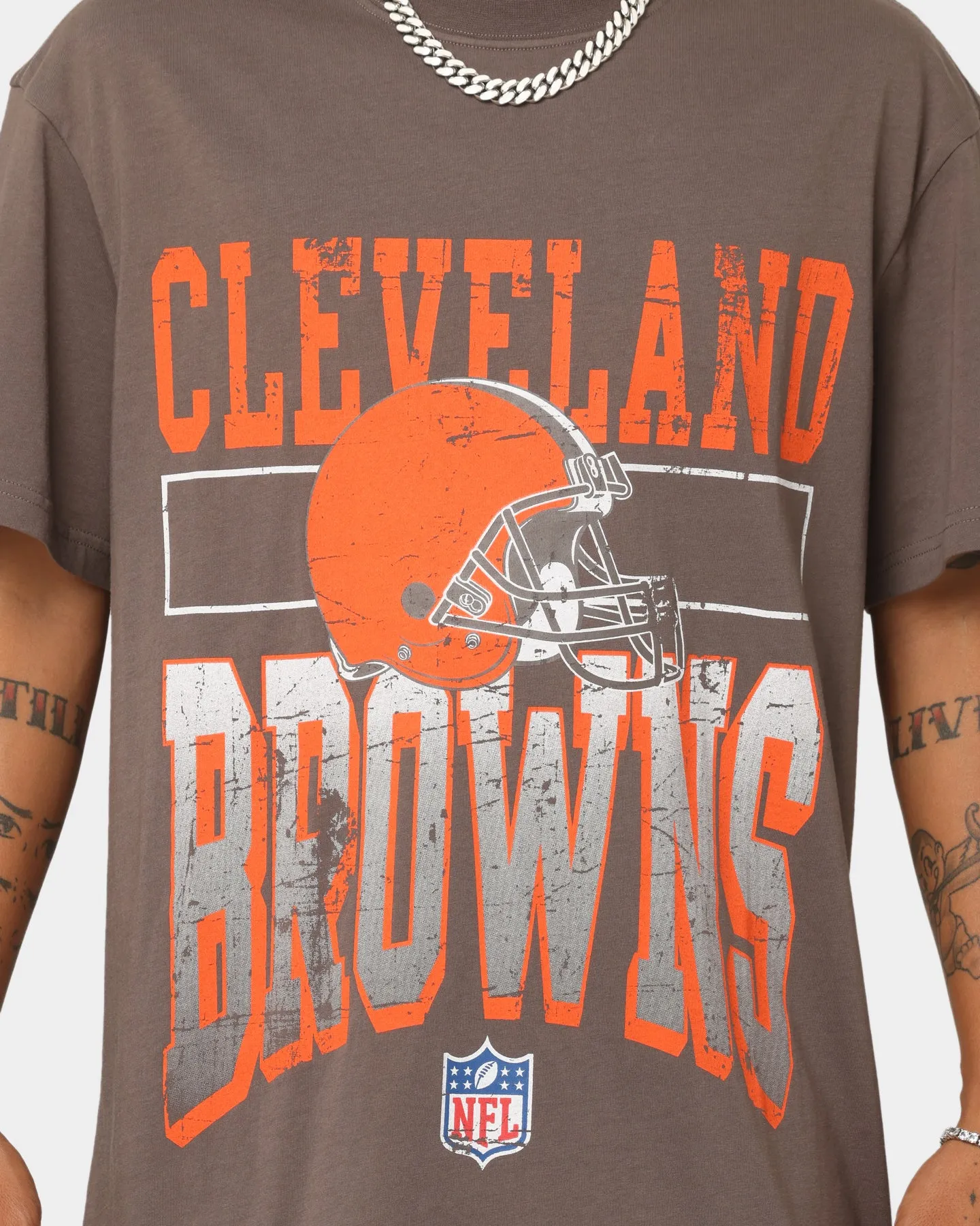Majestic Athletic Cleveland Browns Vintage Sports Graphic T-ShirtFaded Brown