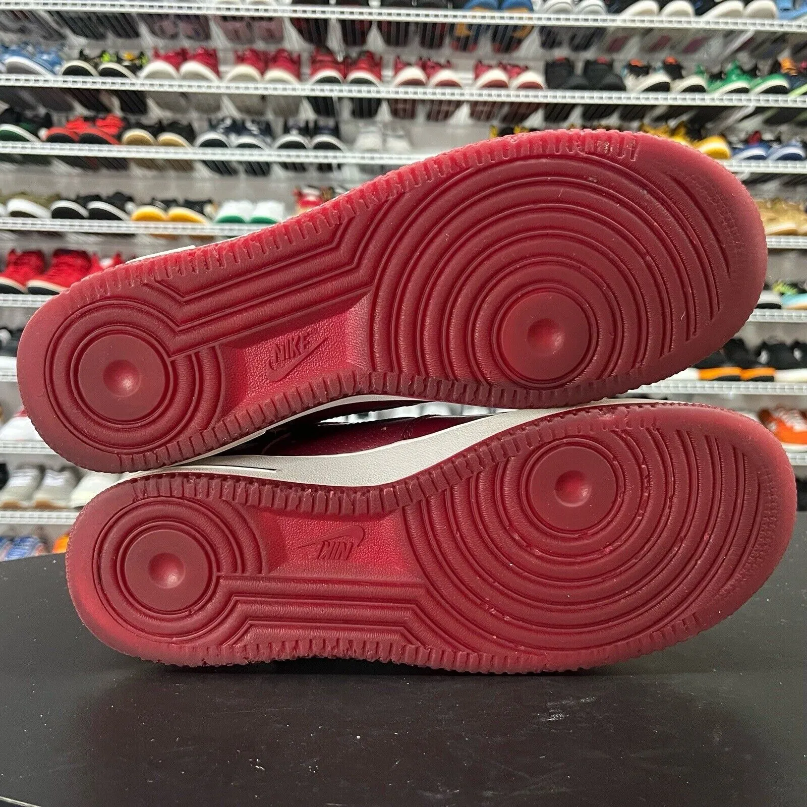 Nike Air Force 1 Crimson Red Patent Leather Sneakers 315122-601 Men's Size 10
