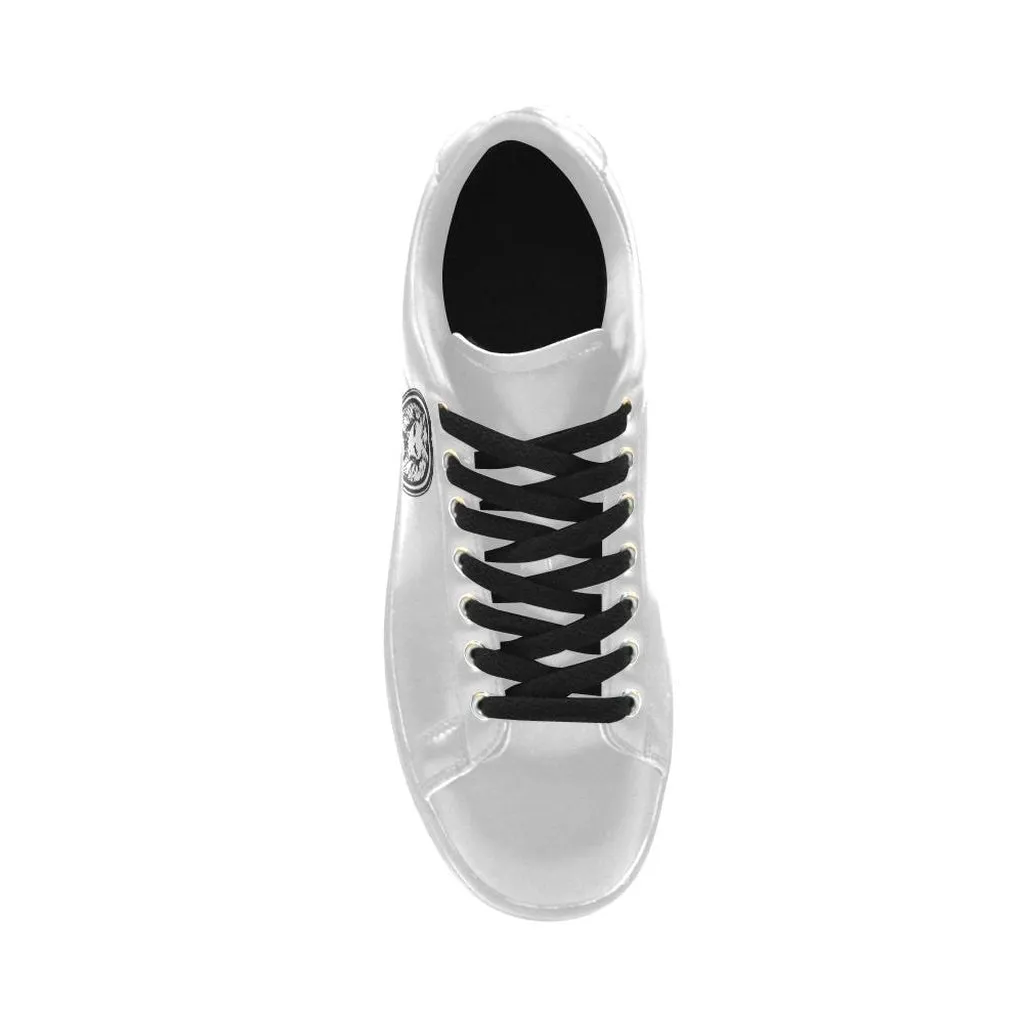No Fixed Abode Mens White Trainer Shoes Small Black Lion