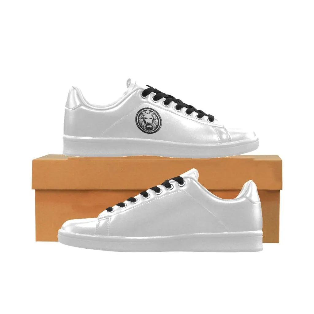 No Fixed Abode Mens White Trainer Shoes Small Black Lion