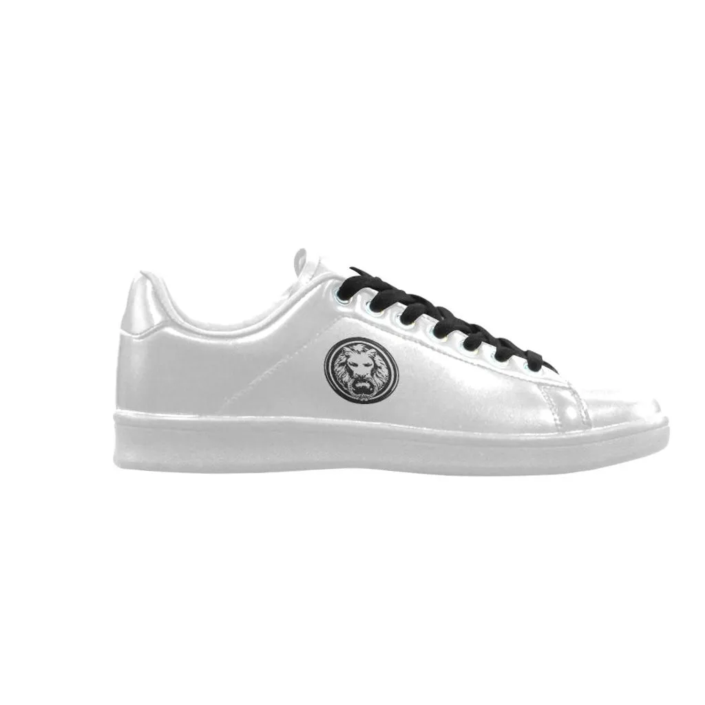 No Fixed Abode Mens White Trainer Shoes Small Black Lion