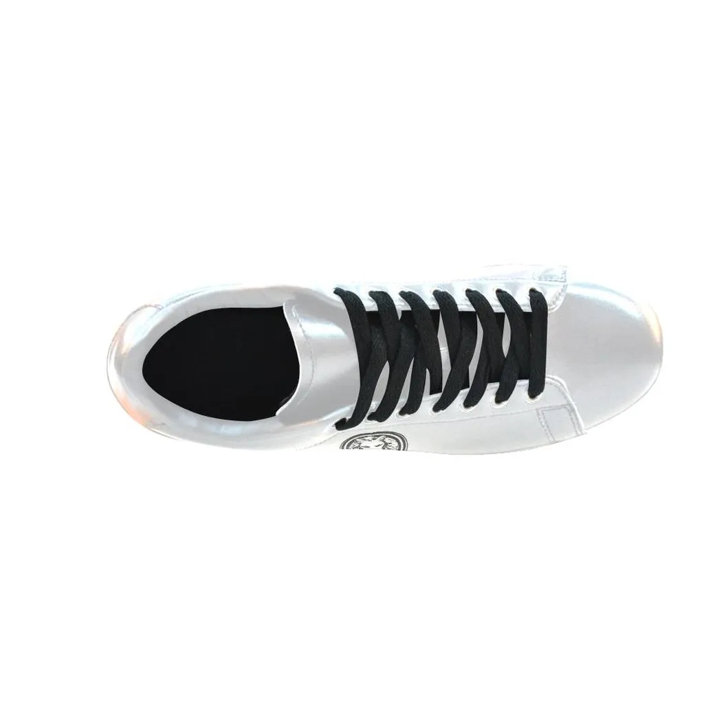 No Fixed Abode Mens White Trainer Shoes Small Black Lion