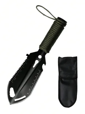 Outdoor Camping Shovel With Stainless Steel Material, Black Color