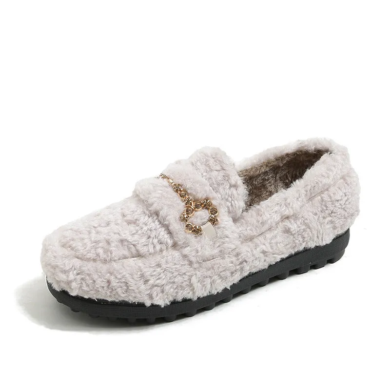 Outer Wear Lamb Wool Fluffy Shoes Women