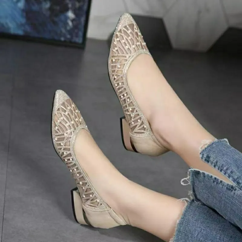 Party Sequins Low Heels