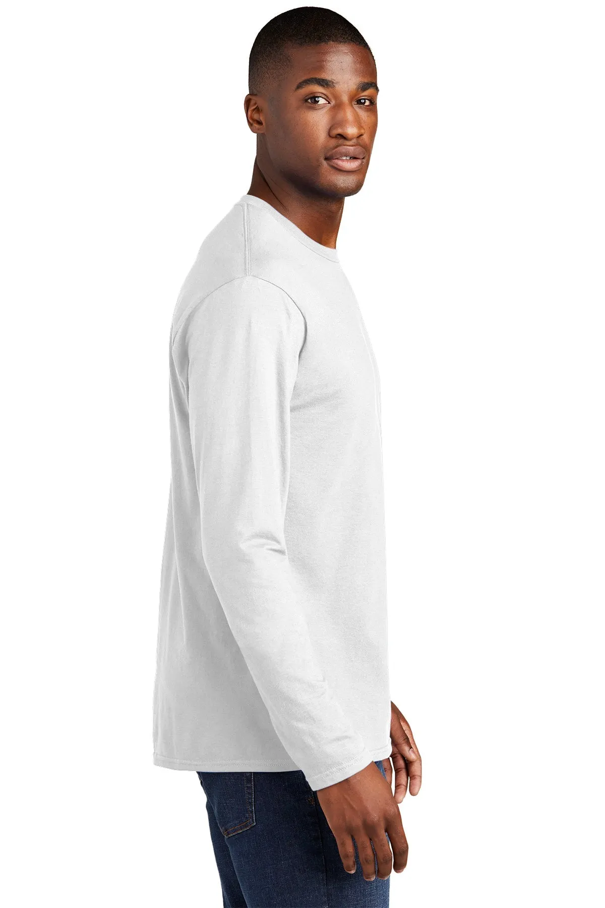 Port & Company Long Sleeve Fan Custom Favorite Tee's, White