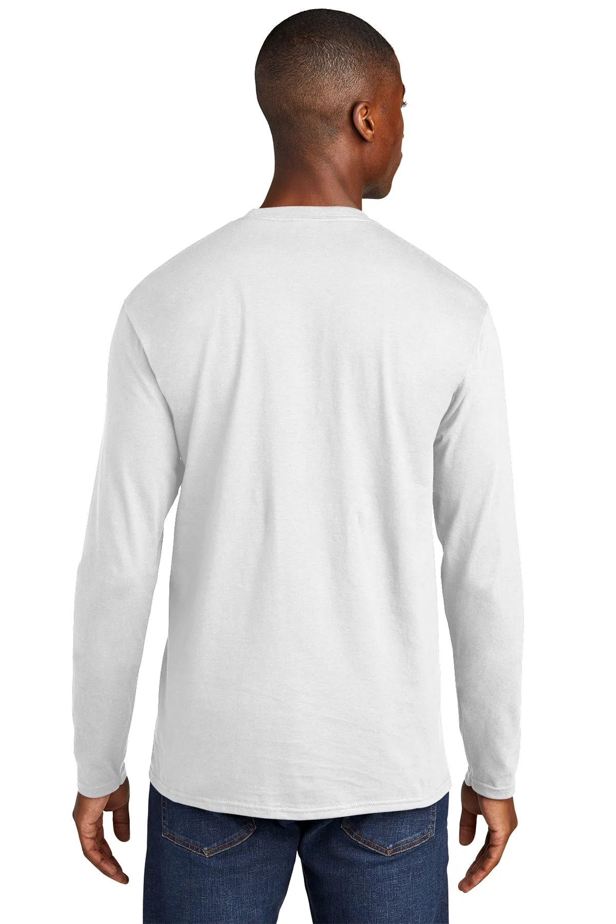 Port & Company Long Sleeve Fan Custom Favorite Tee's, White