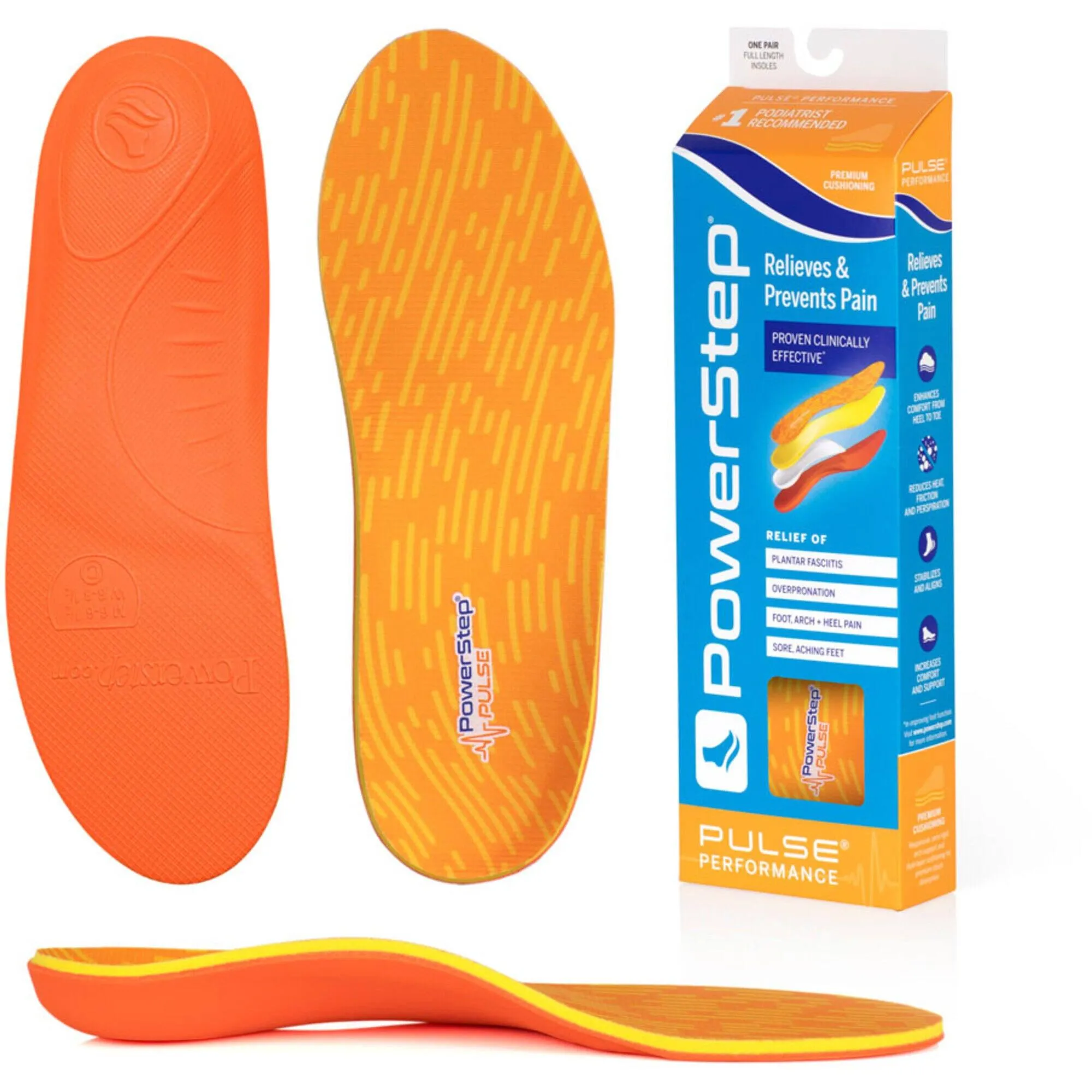 PowerStep Insoles - Pulse Performance Orange Pain Relief Insoles