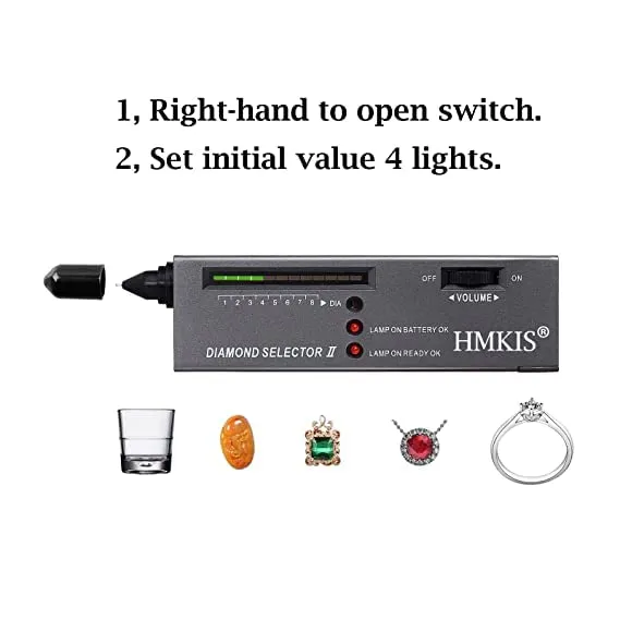 Professional Diamond Selector II, Gold Testing Pen Portable Electronic Gemstone Tester Tool for Agate Ruby Jade