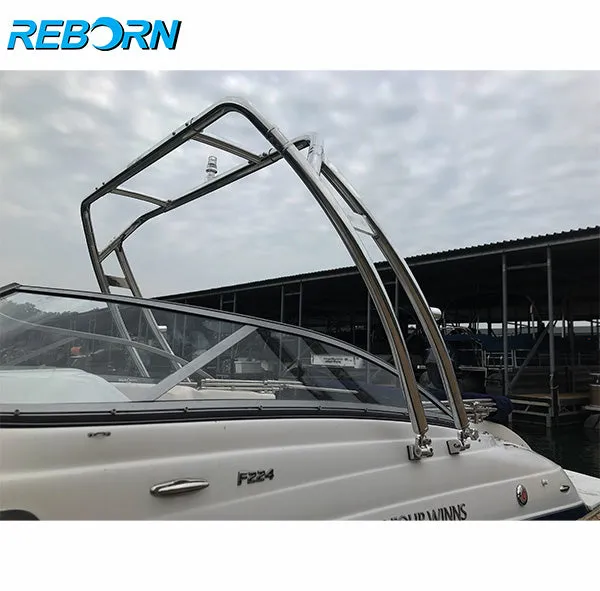 Reborn Launch Boat Wakeboard Tower Polished Plus Pro3 Foldable Tower
