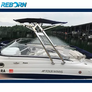 Reborn Launch Boat Wakeboard Tower Polished Plus Pro3 Foldable Tower
