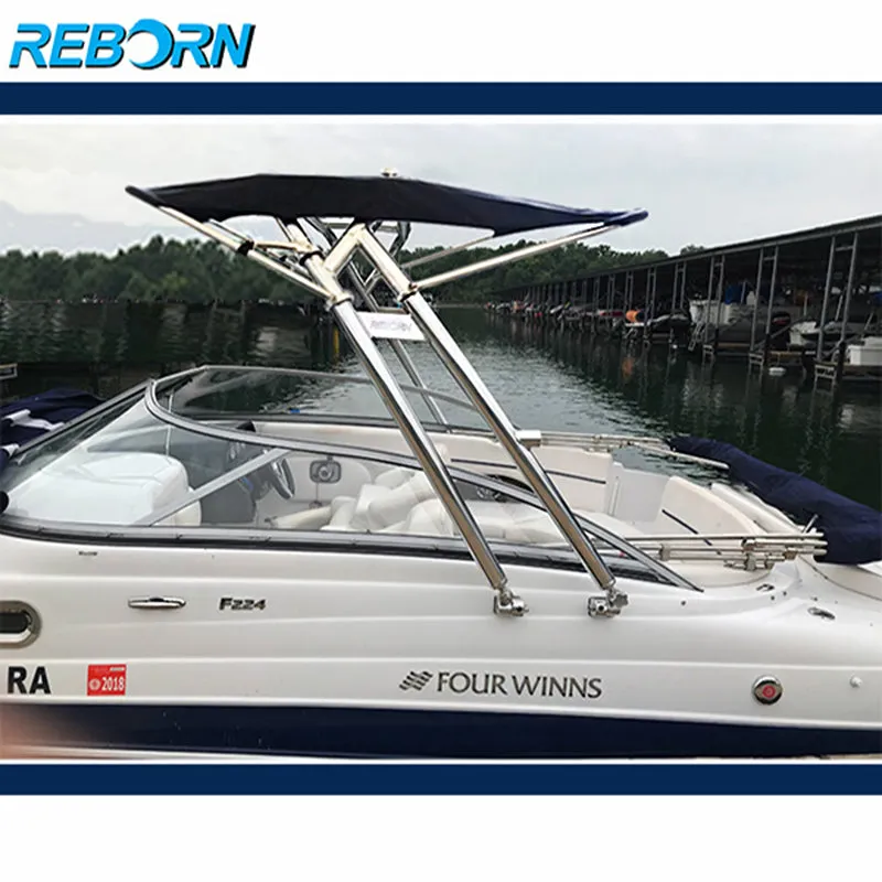 Reborn Launch Boat Wakeboard Tower Polished Plus Pro3 Foldable Tower