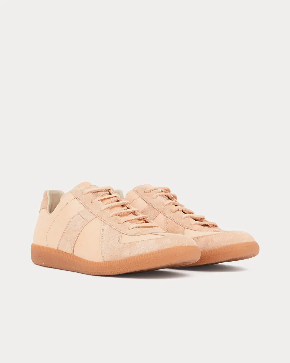Replica Natural Vegetable Leather Beige Low Top Sneakers
