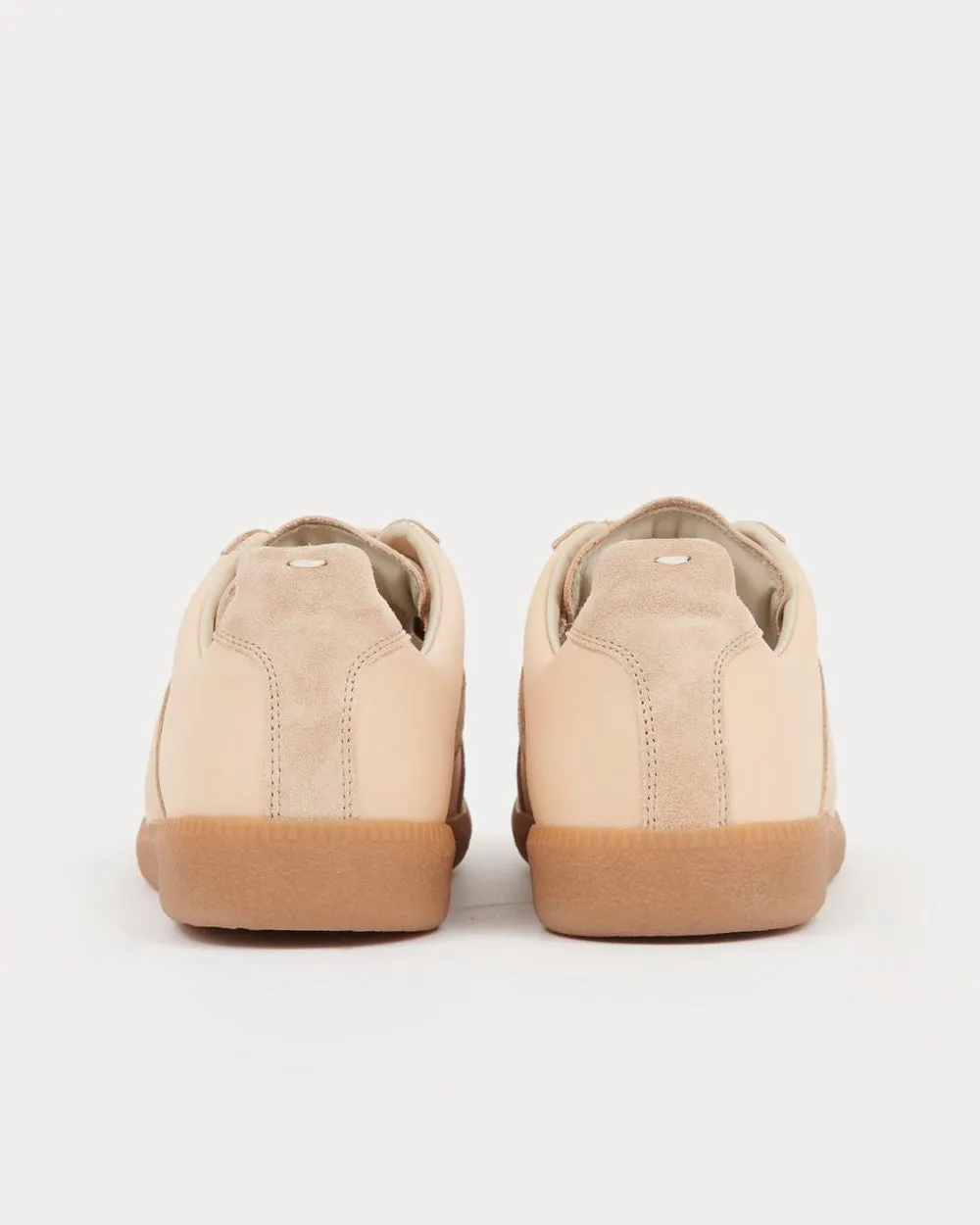 Replica Natural Vegetable Leather Beige Low Top Sneakers