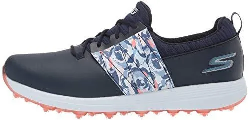 Skechers Women's Eagle Spikeless Golf Shoe, Navy/Multi Floral 6.5 M US