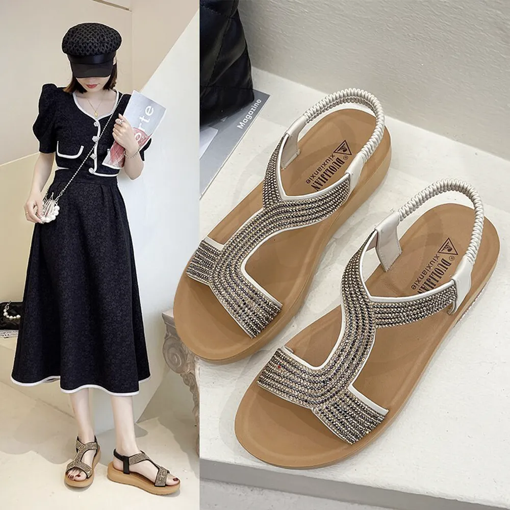 Slope Heel Beach Sandals