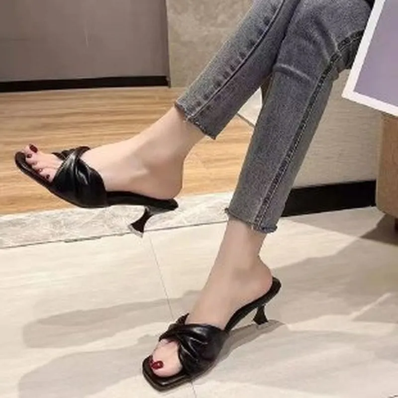Square Toe Stiletto Slippers