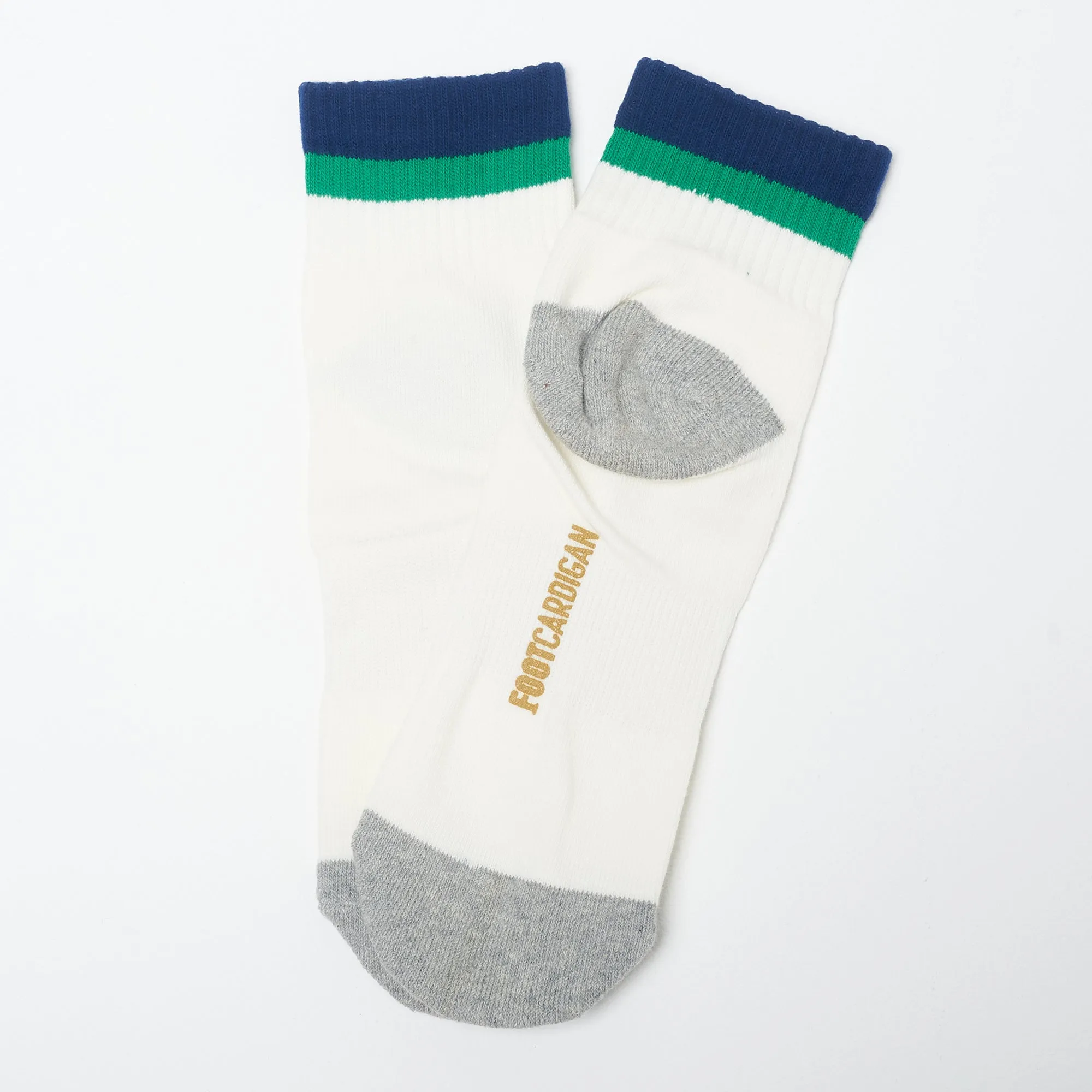Stripe Ankle 3 Pack - White / Green / Navy