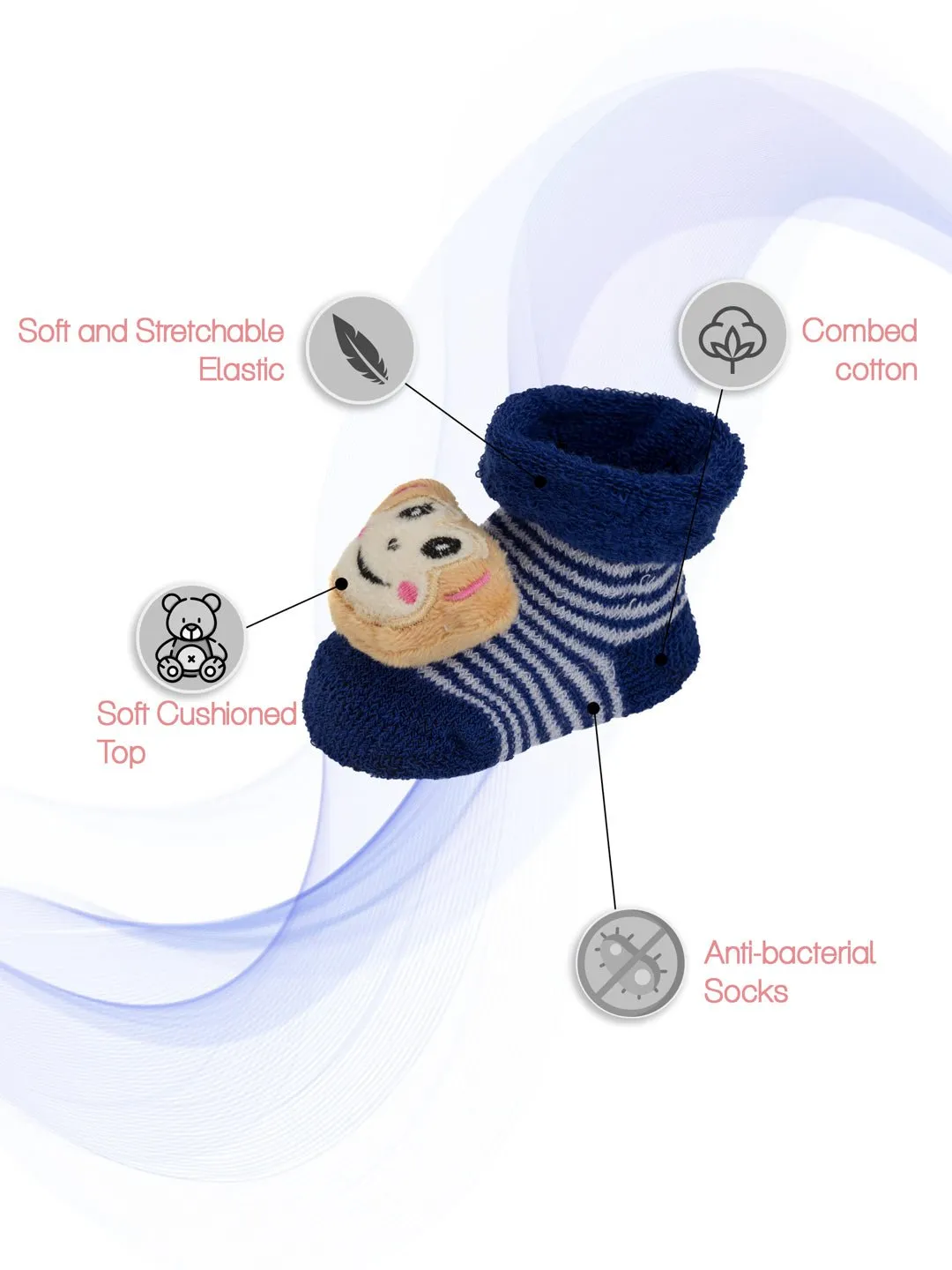 Tiger and Monkey Stuffed Toy Socks Set