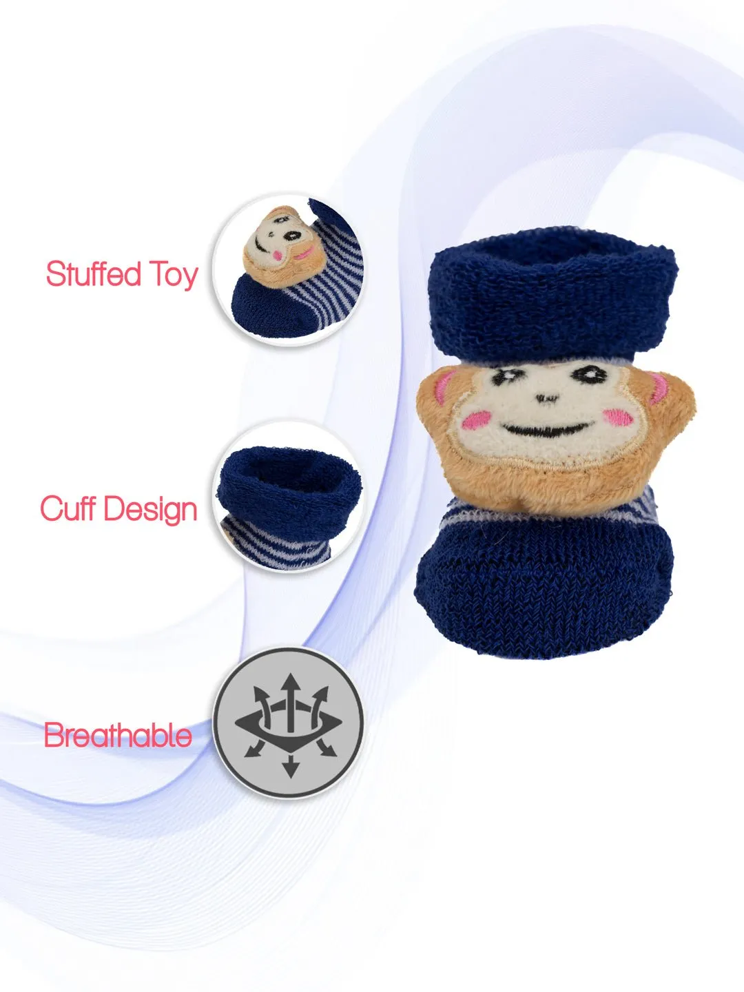 Tiger and Monkey Stuffed Toy Socks Set