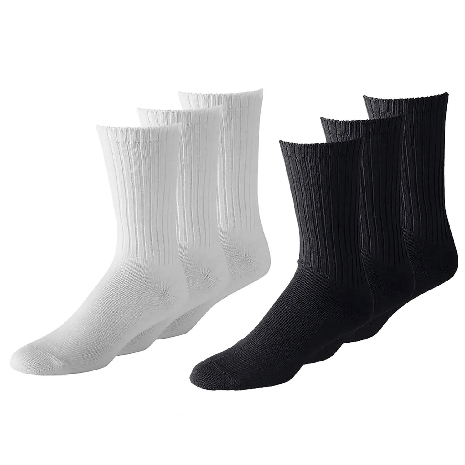 Unisex Classic Crew Athletic Sports Cotton Socks 24 Pack
