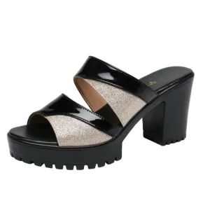 Women Comfortable Flashy Heels