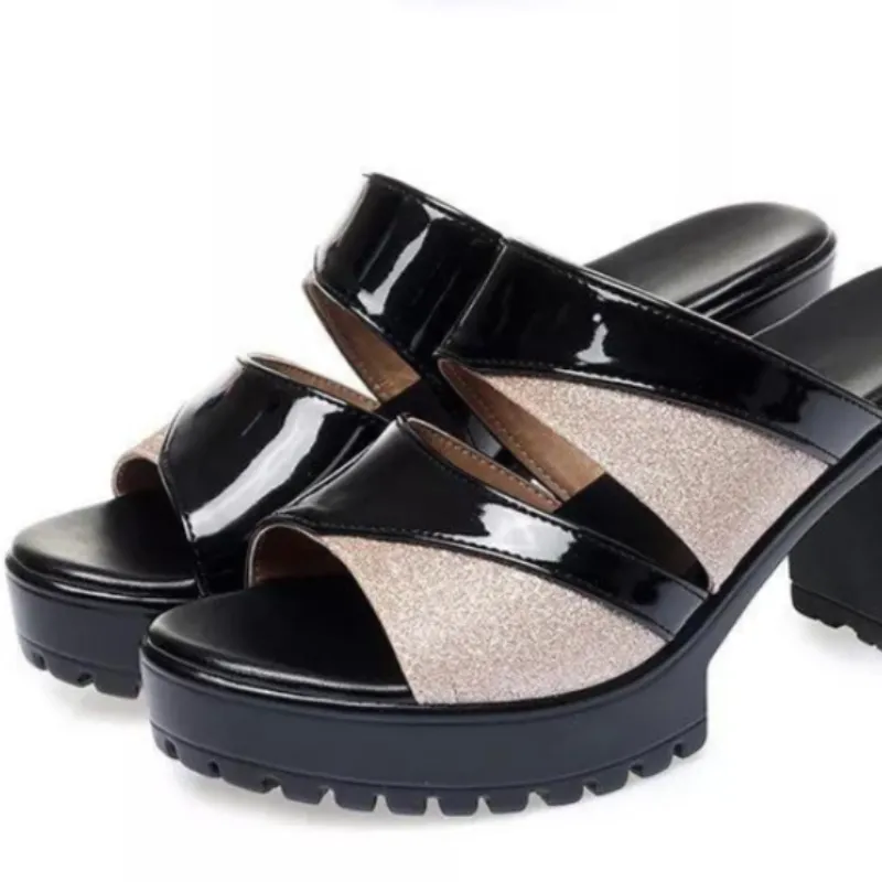Women Comfortable Flashy Heels