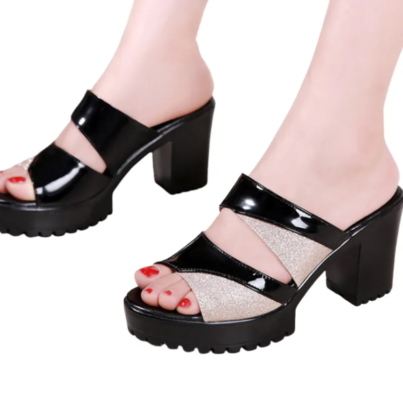Women Comfortable Flashy Heels